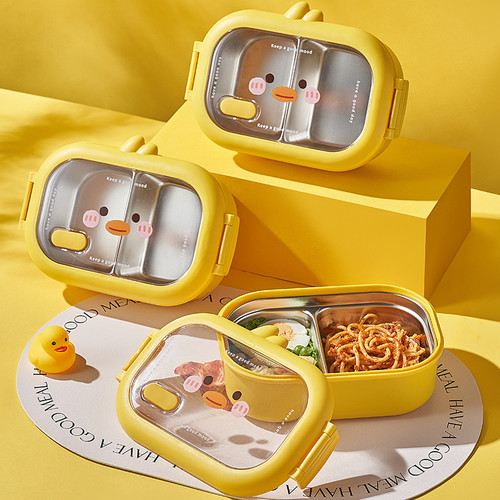 ظرف غذای کودک Lunch-box مدل جوجه اردک استیل