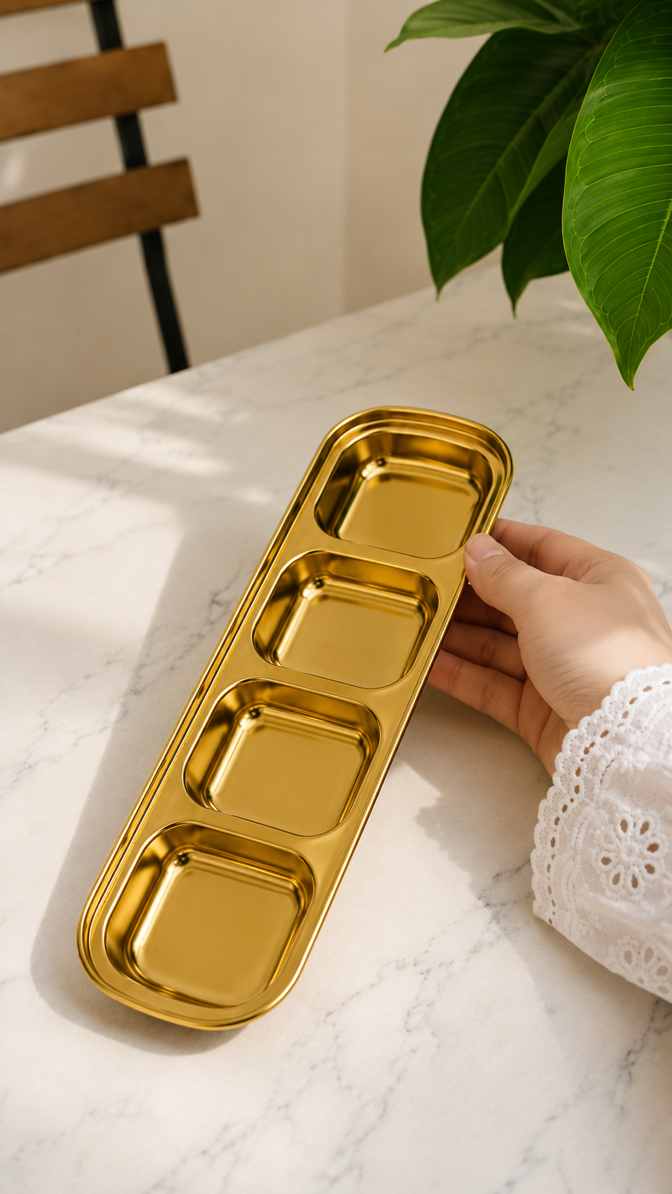 اردوخوری استیل مدل 4 خانه وارداتی