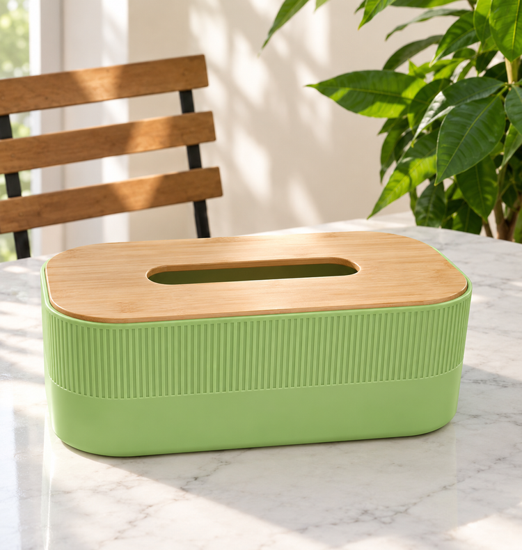 جعبه دستمال کاغذی رومیزی سبز مدل Tissue Paper Box
