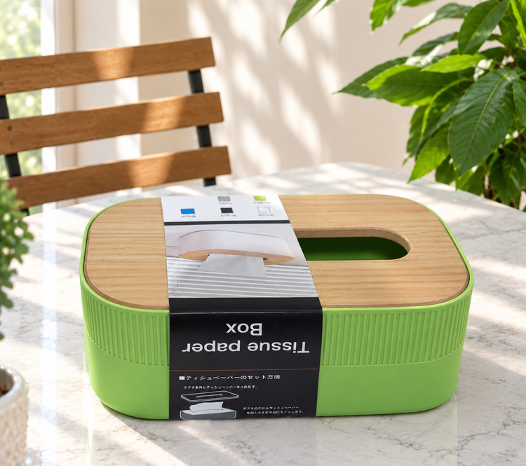 جعبه دستمال کاغذی رومیزی سبز مدل Tissue Paper Box